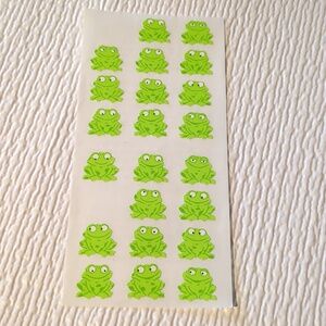 💚4/$10💚 Sandylion Vintage Frog Stickers - 2 squares, 1 missing from each
